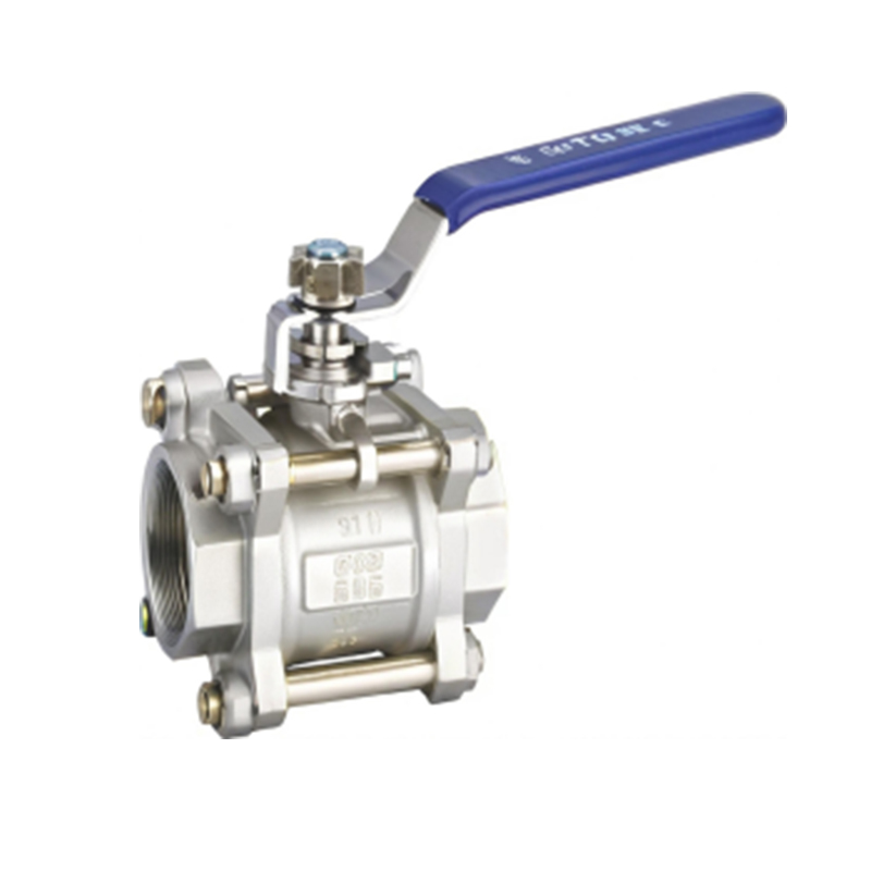 Three-piece stainless steel ball valve with internal thread